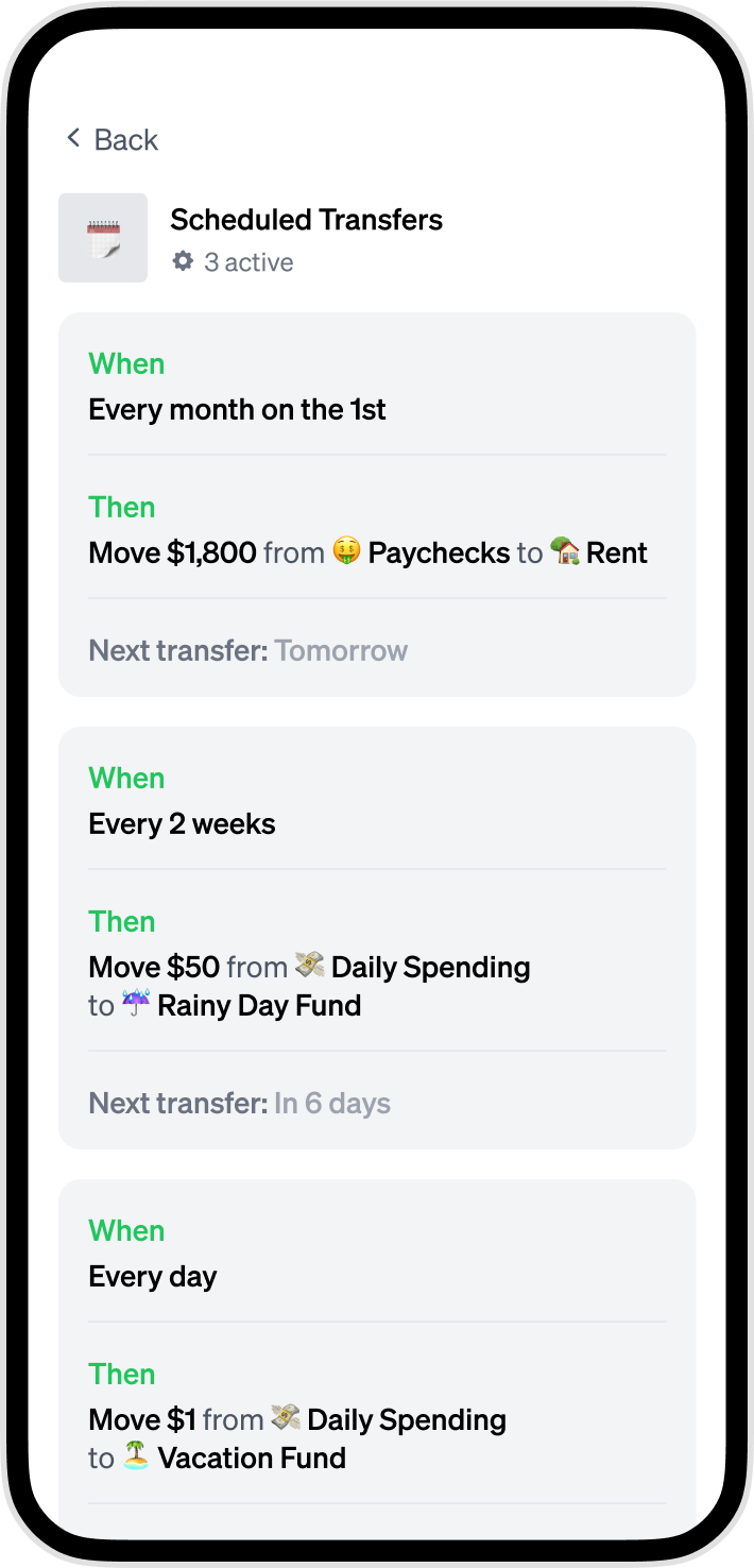 Scheduling a transfer