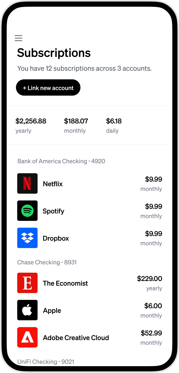 See all your subscriptions in one place